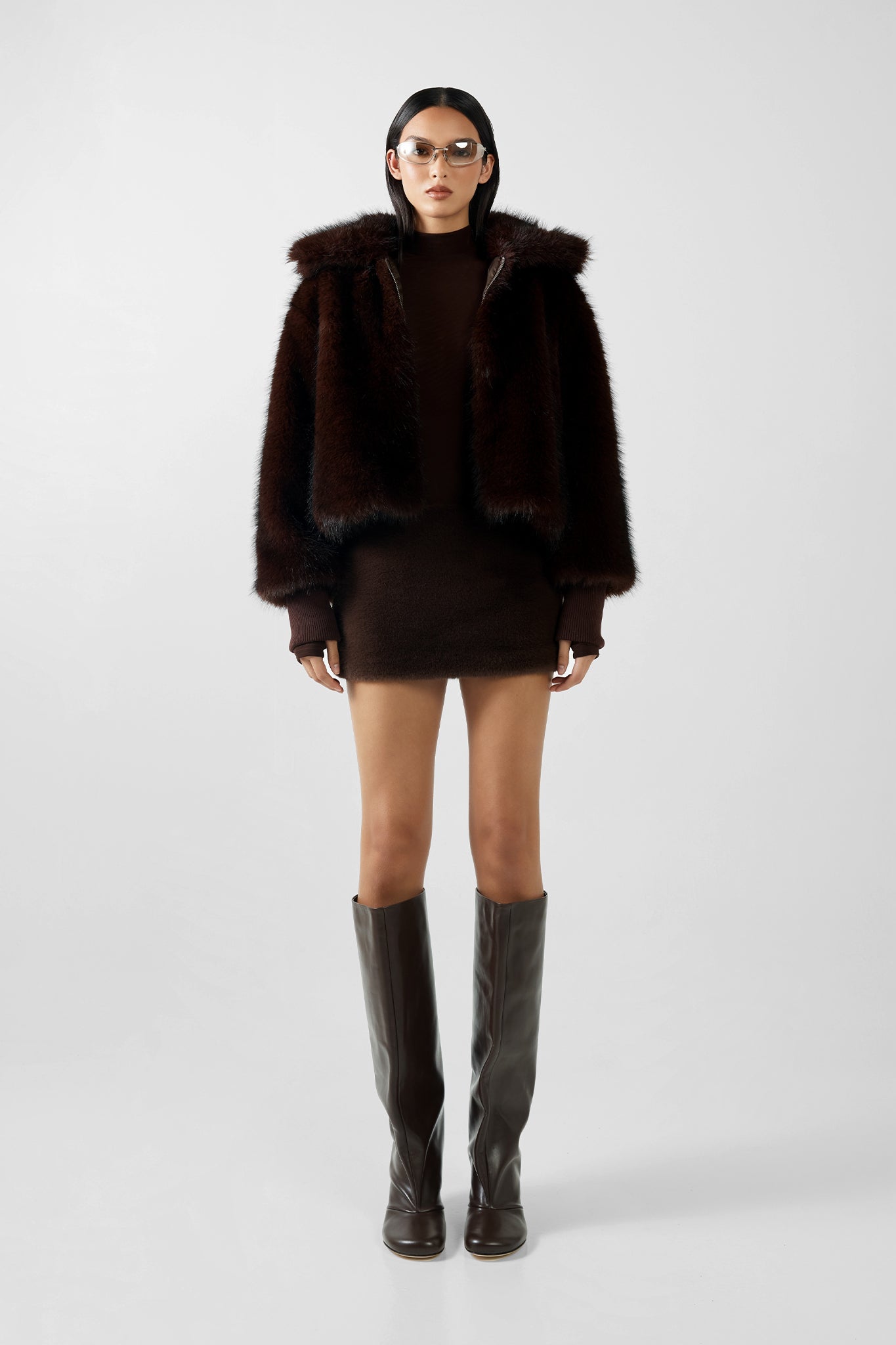 REESE FAUX FUR BOMBER | CHOC