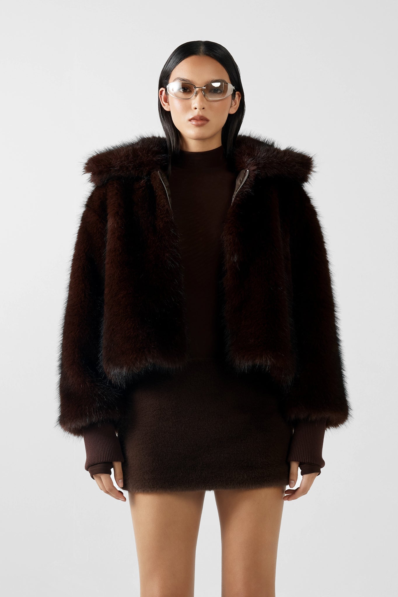 REESE FAUX FUR BOMBER | CHOC
