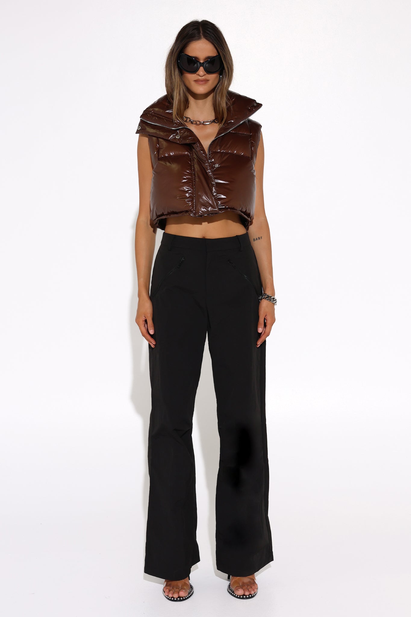 SHAE CROPPED PUFFER JACKET | CHOC