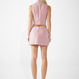 ZAYNE MINI SKIRT | PINK PINSTRIPE