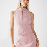 ZAYNE MINI SKIRT | PINK PINSTRIPE