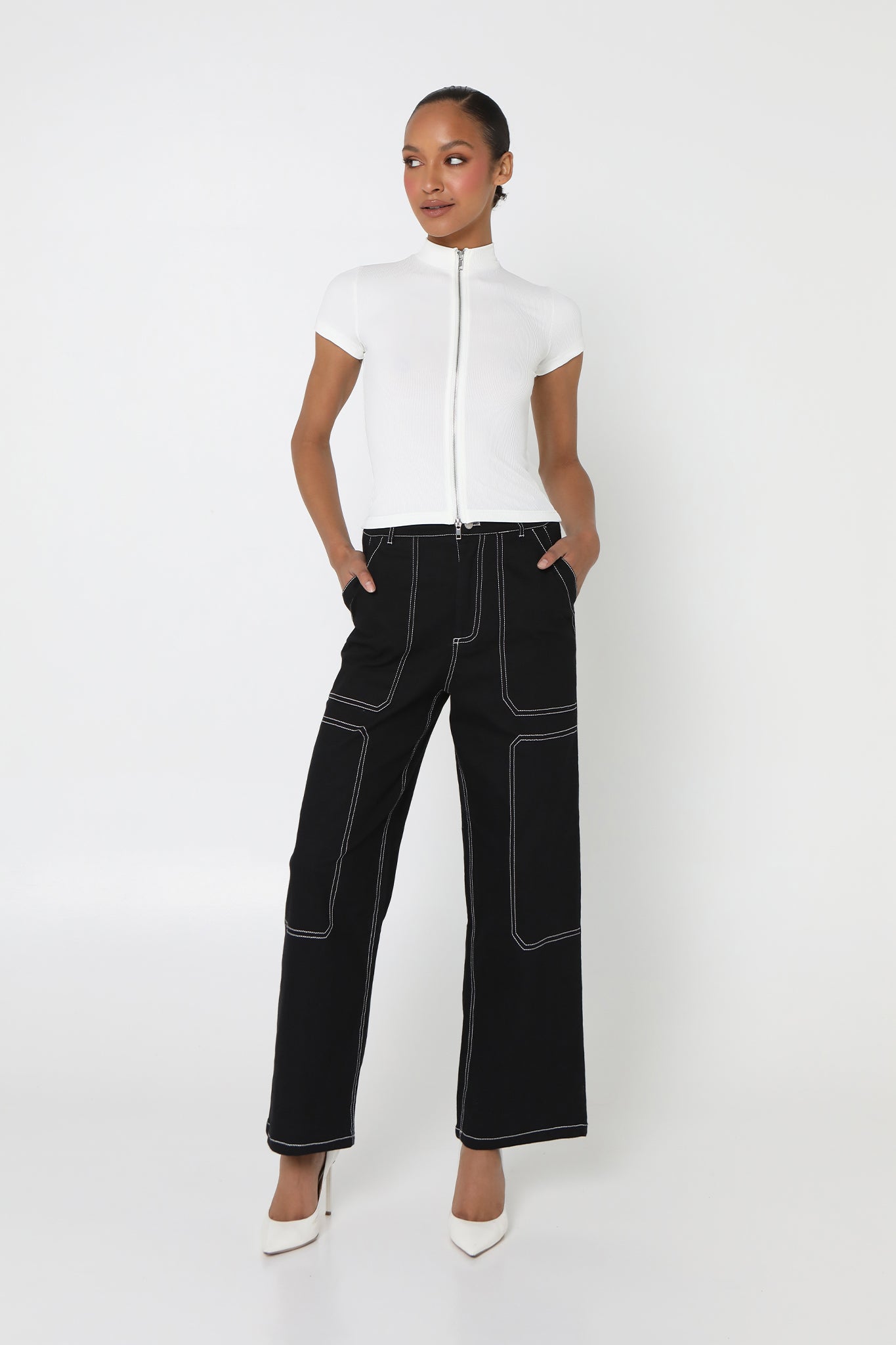 SYDNEY ZIP TOP | WHITE