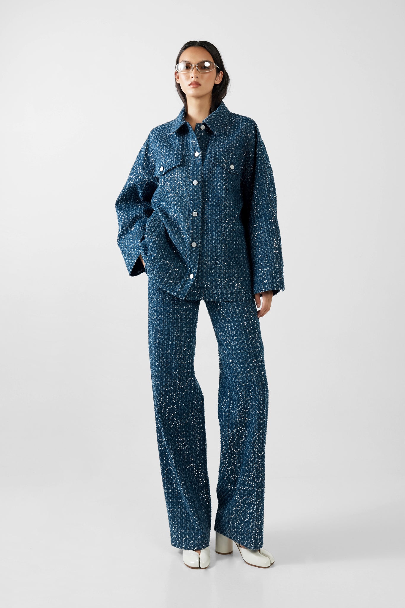 VALENTINO PANTS  | INDIGO SEQUIN