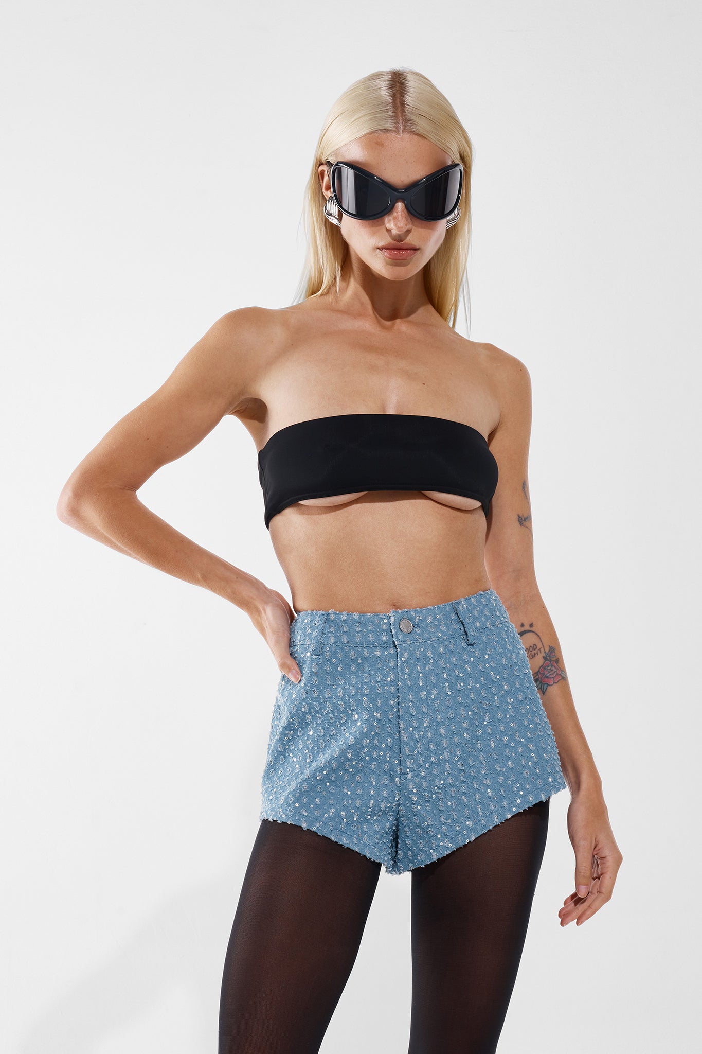 VALENTINO SHORTS | BLUE SEQUIN